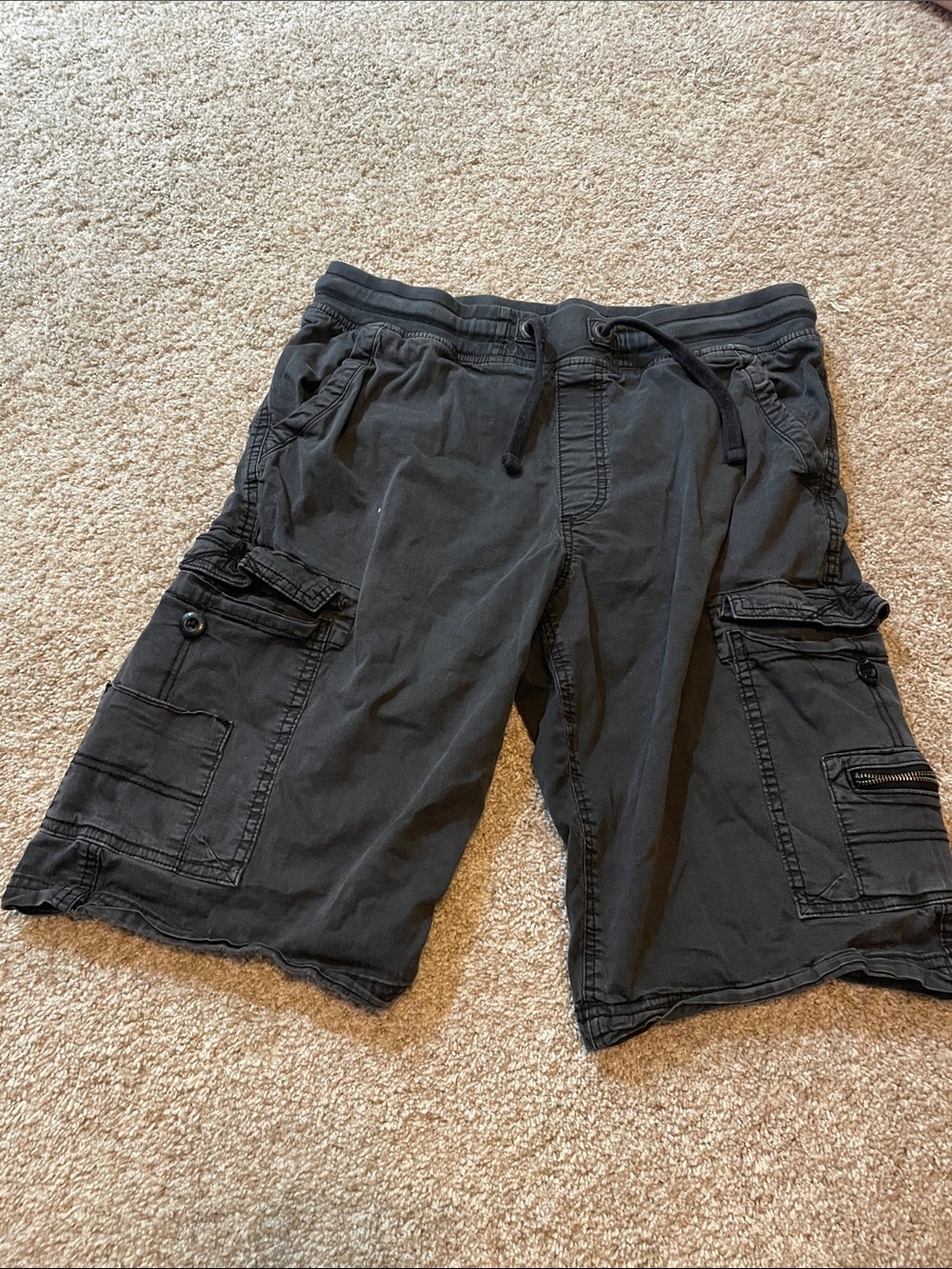 Women's Black Cargo Shorts - Casual Drawstring Utility Style